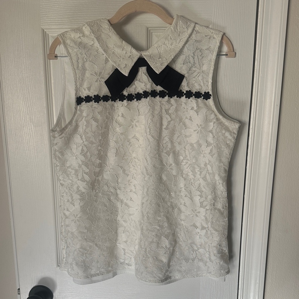 Karl Lagerfeld White Lace Top